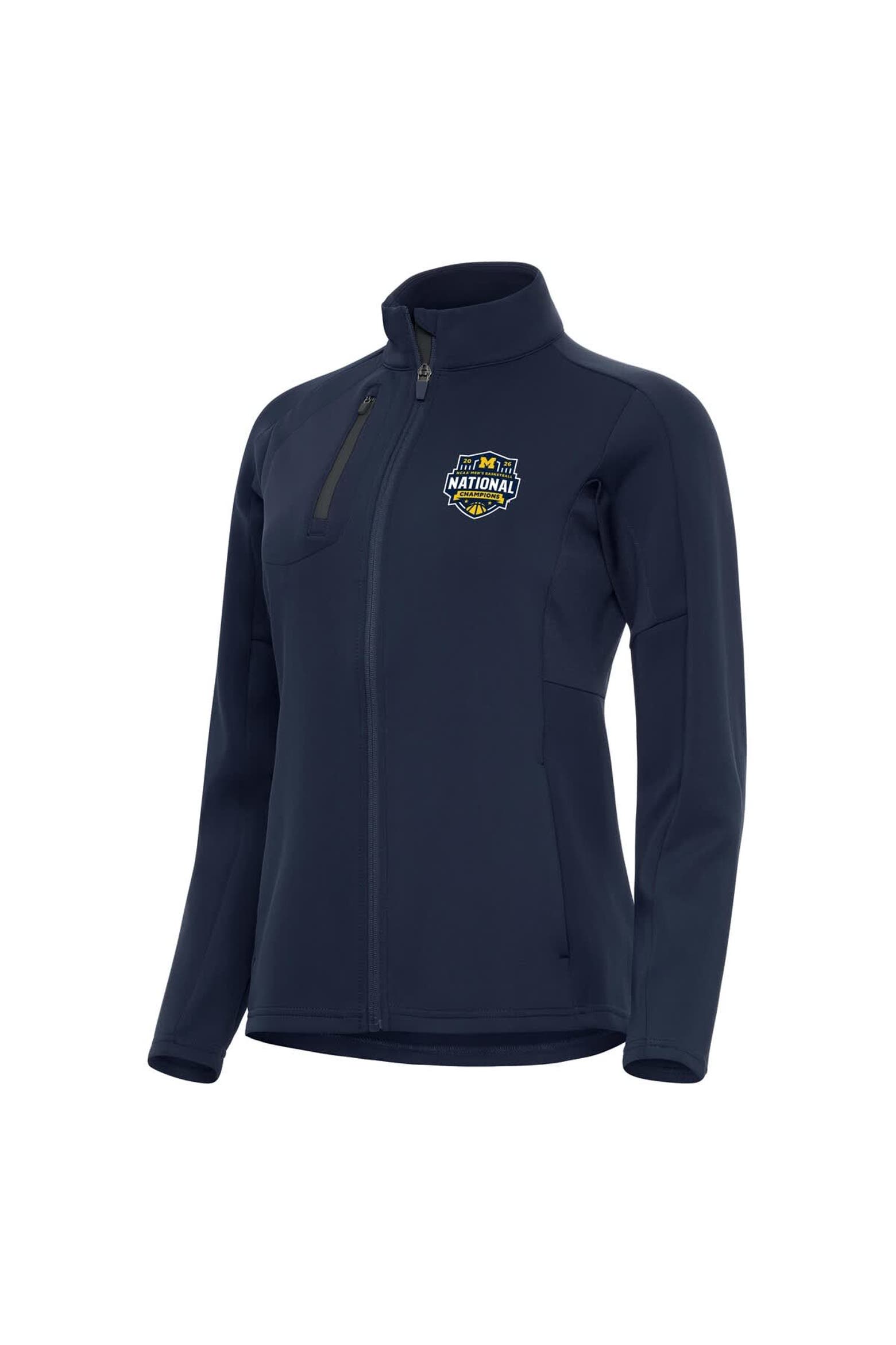 Zipper Code Jacket Women's Antigua Navy Michigan Wolverines 2026 NCAA Men's Basketball ...