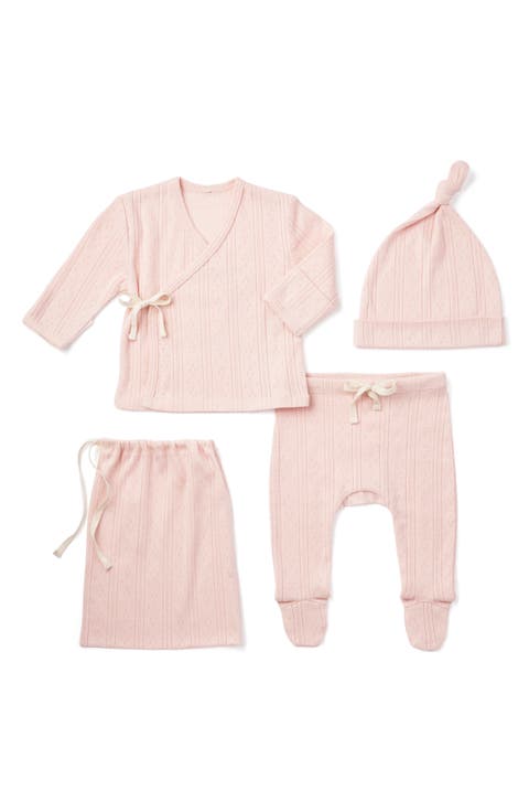Cotton Pointelle Top, Pants, Hat & Bag Gift Set (Baby)