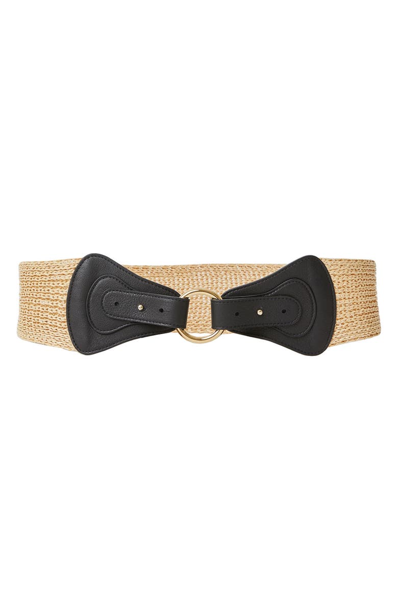 B-Low the Belt Willa Leather & Straw Belt, Main, color, 