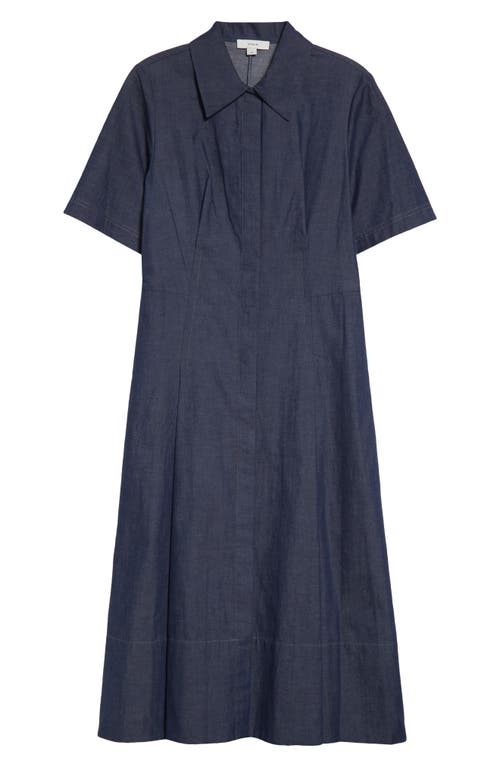 Vince Short-sleeve Denim Shirtdress In Purple