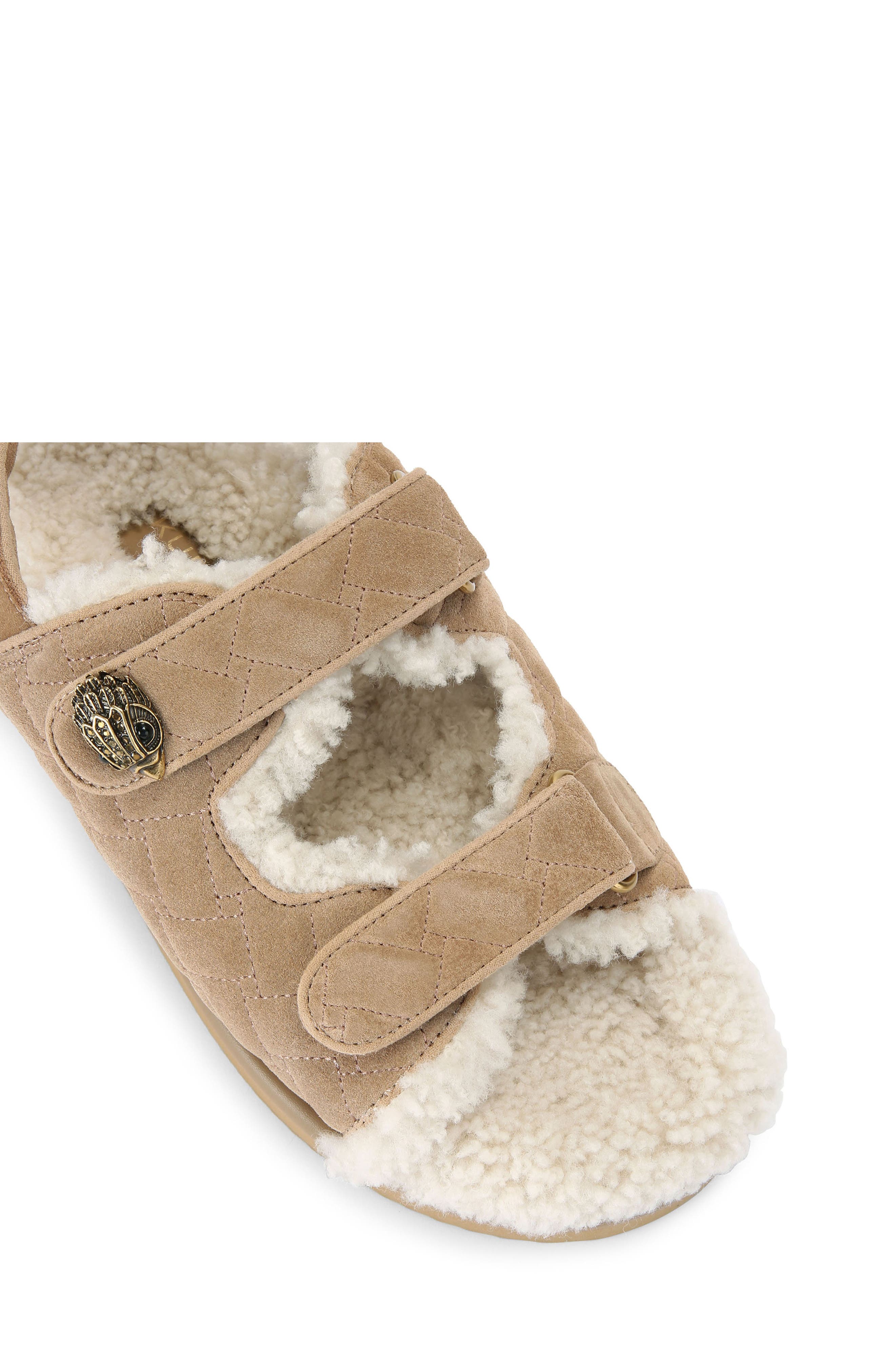 Kurt Geiger London Orson Genuine Shearling Slingback Sandal, Alternate, color, Dark Beige