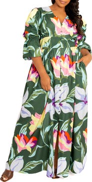 BUXOM COUTURE Floral Maxi Dress