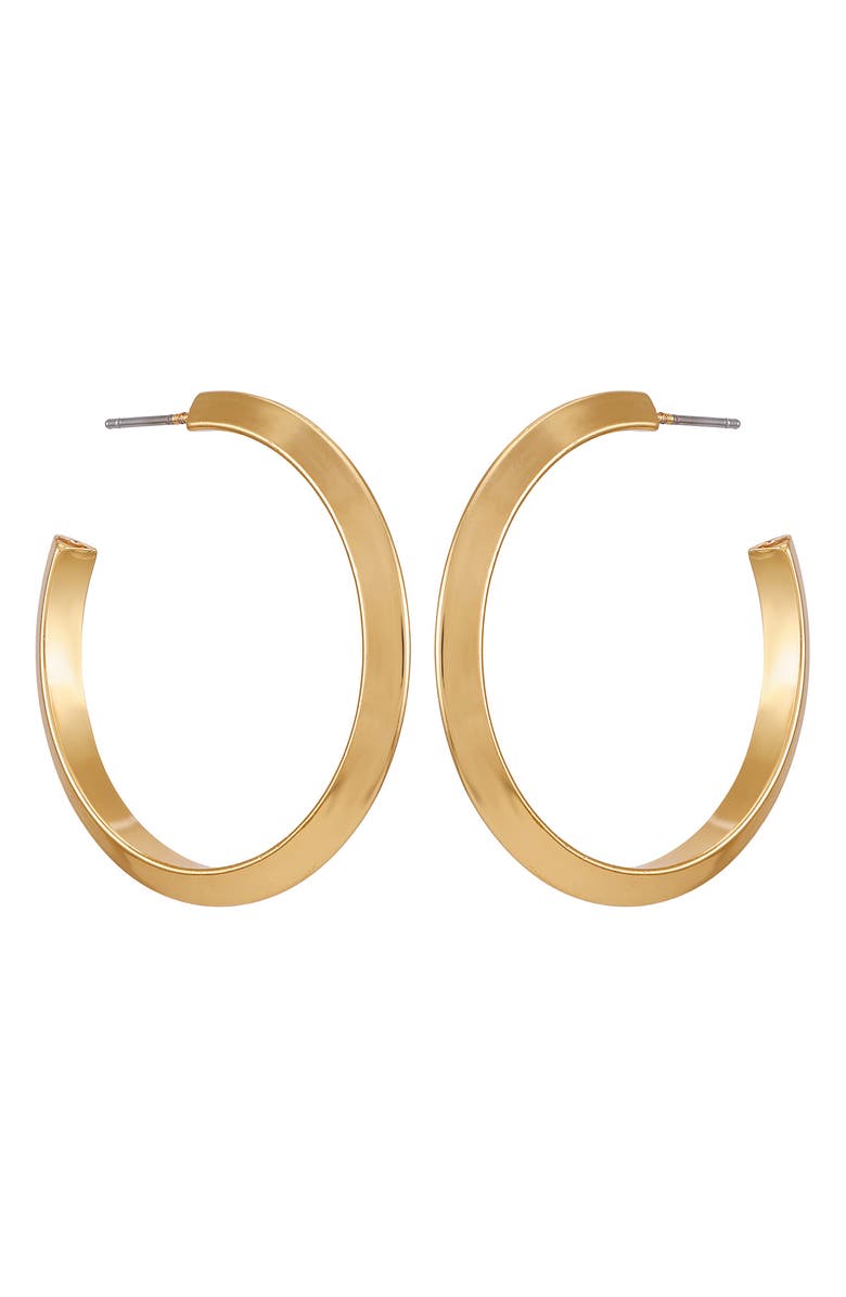 Vince Camuto Triangular Tube Hoop Earrings, Main, color, Gold Tone