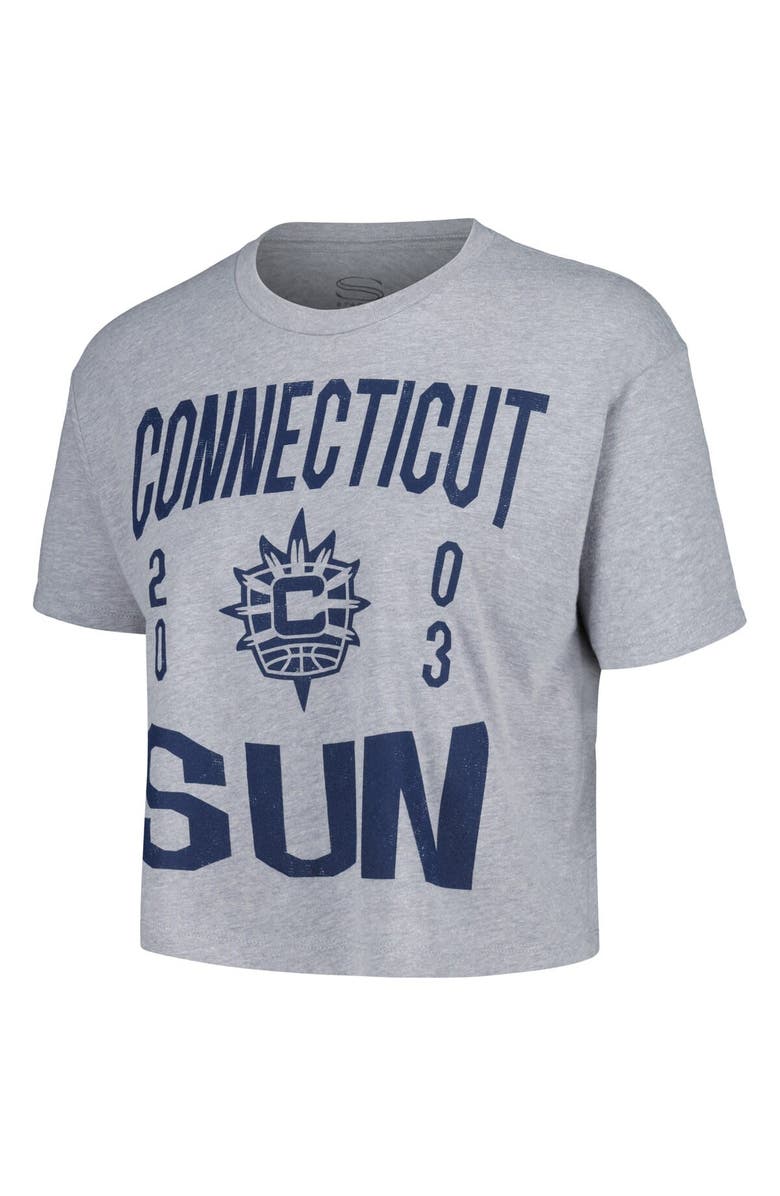 Stadium Essentials Women's Stadium Essentials Heather Gray Connecticut Sun City Year Cropped T-Shirt, Alternate, color, Heather Gray