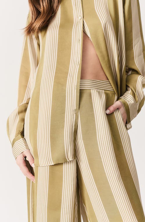 DELUC DELUC MILO STRIPE WIDE LEG SATIN PANTS 