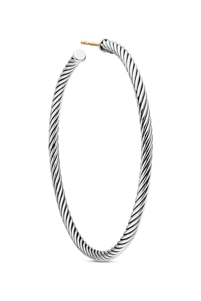 Sculpted Cable Hoop Earrings, Alternate, color, SILVER