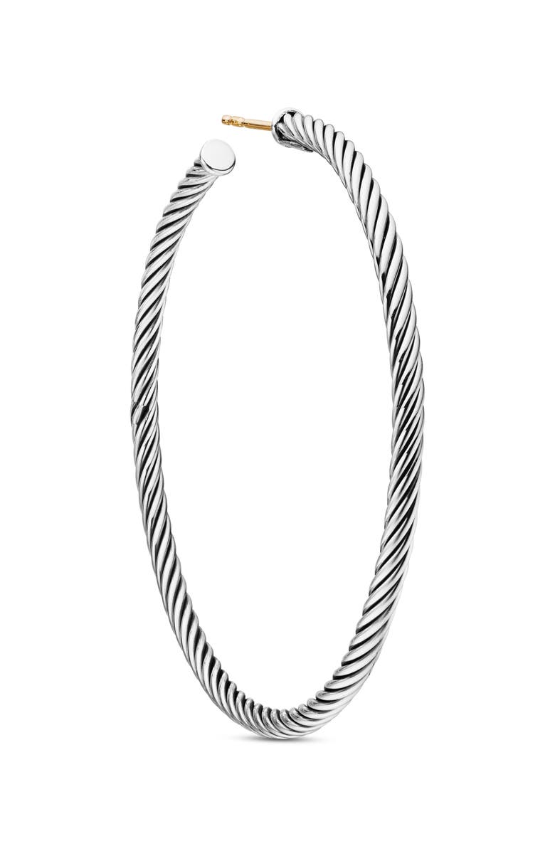 David Yurman Sculpted Cable Hoop Earrings, Alternate, color, Silver