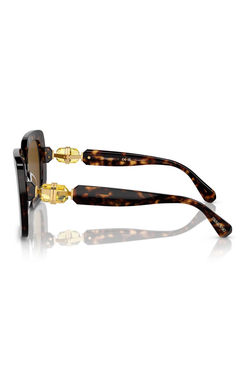 55mm Polarized Square Sunglasses, Alternate, color, HAVANA / POLAR BROWN