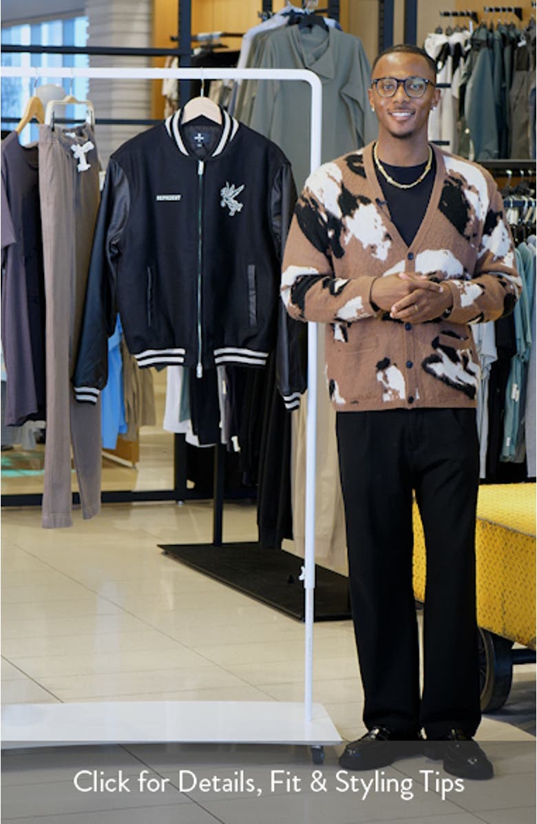 Bellerophon Mixed Media Varsity Jacket, sales video thumbnail