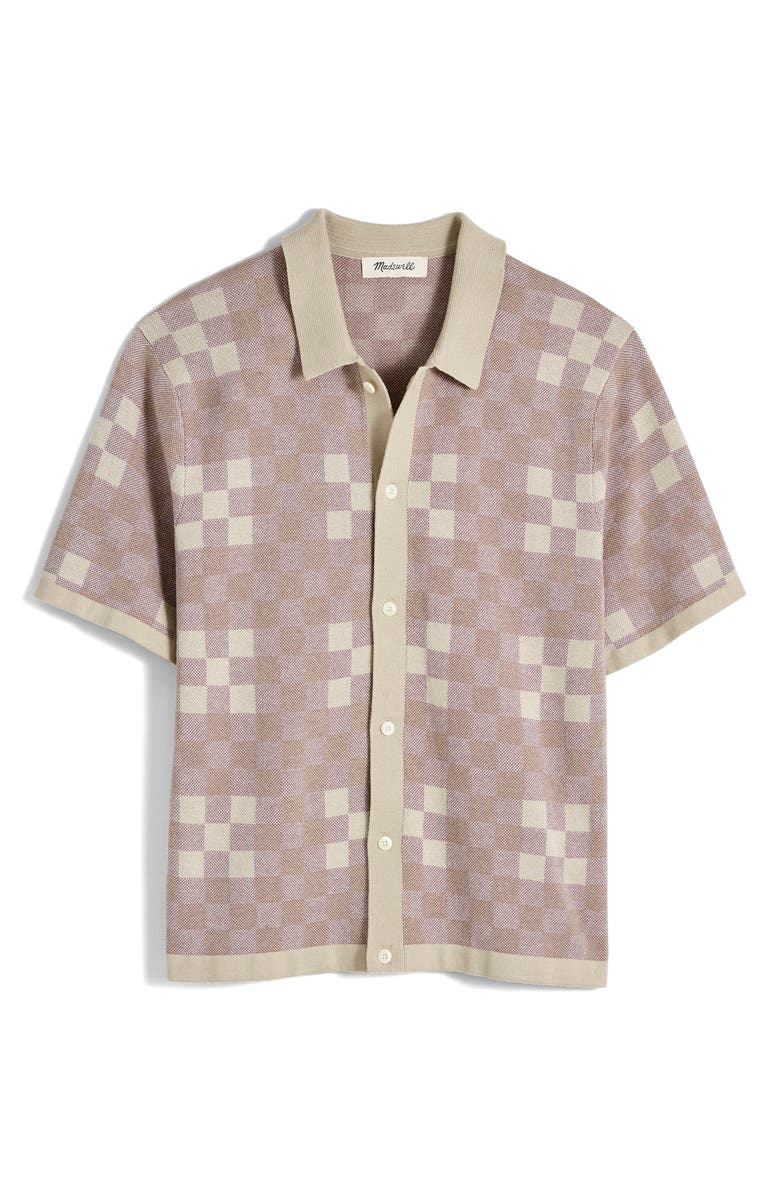 Madewell Plaid Jacquard Cotton Sweater Polo, Main, color,