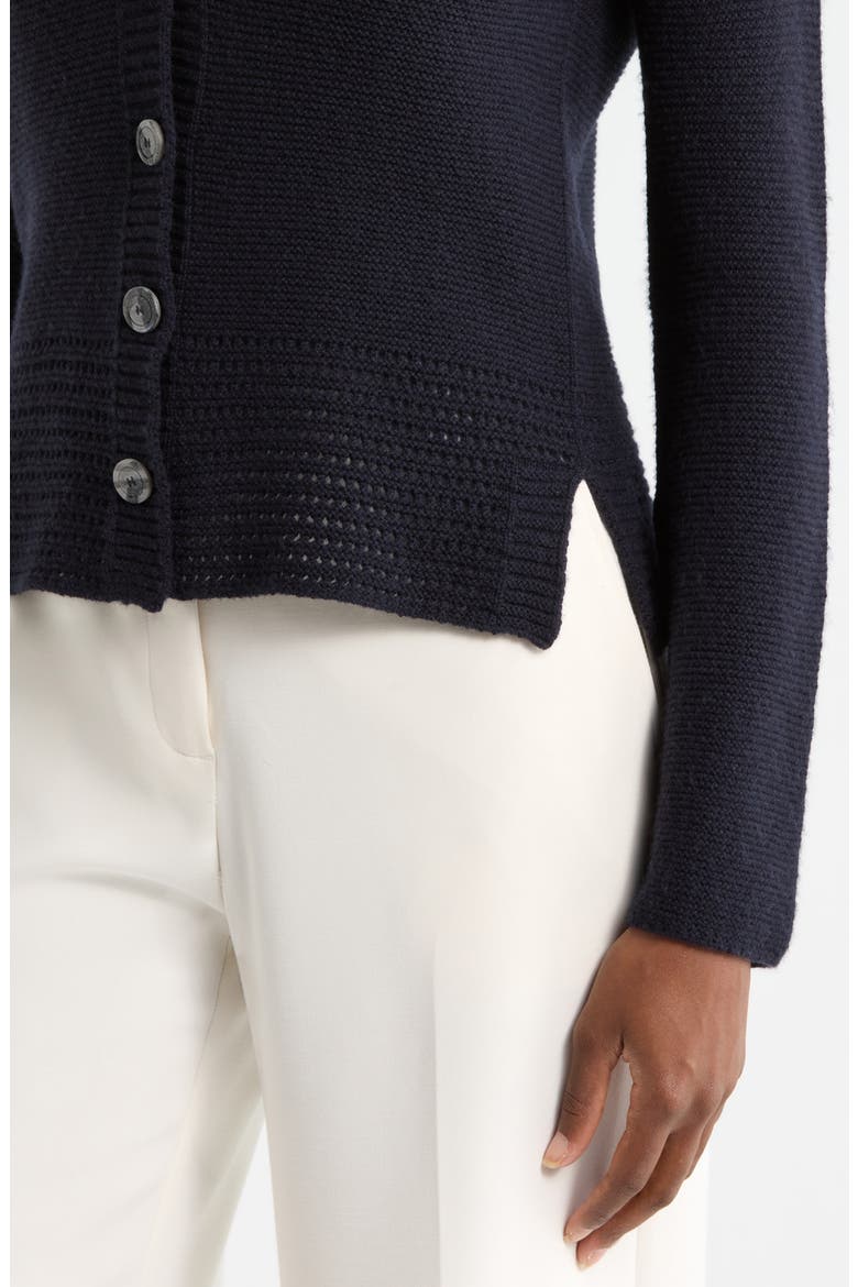 Virgin Wool & Cashmere Cardigan, Alternate, color, SOLID BLUE NAVY
