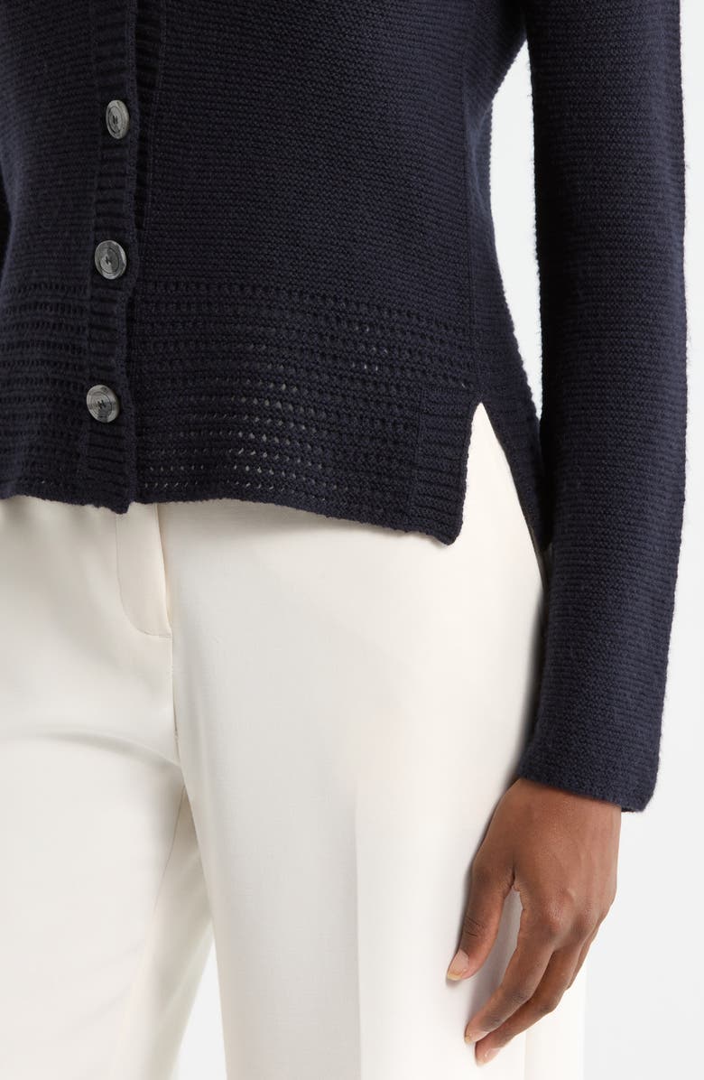 Emporio Armani Virgin Wool & Cashmere Cardigan, Alternate, color, Solid Blue Navy