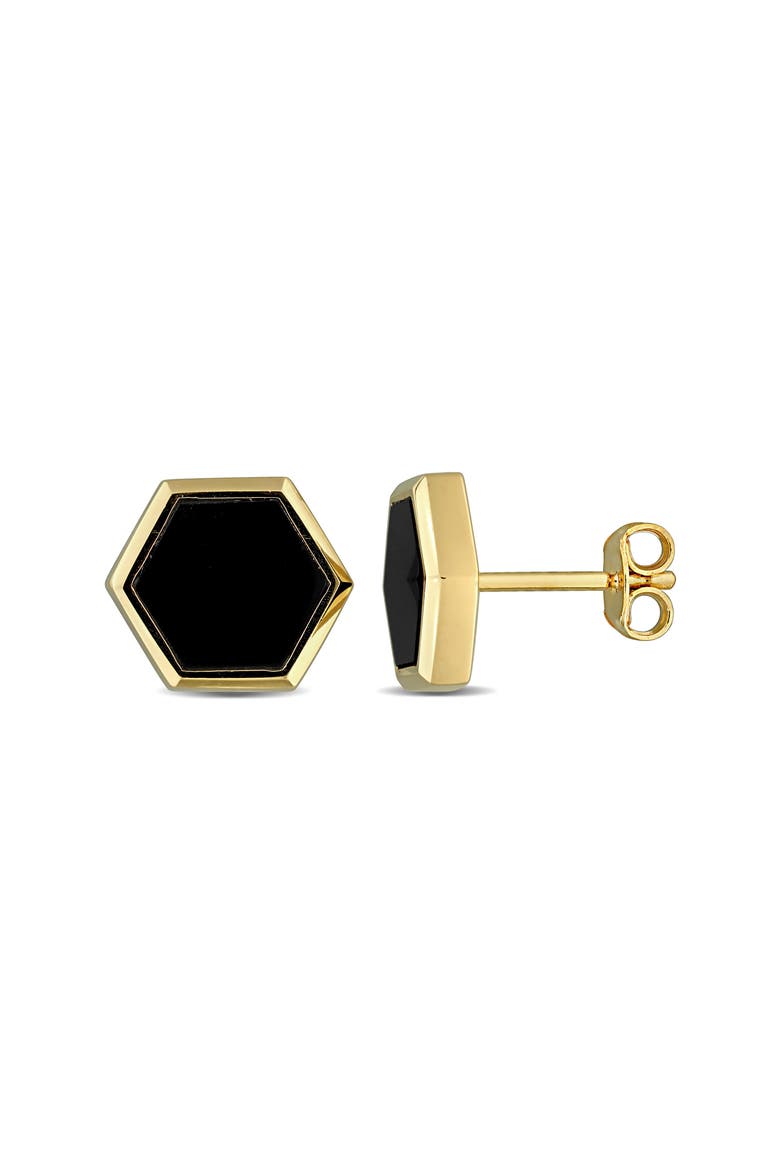 Onyx Stud Earrings, Main, color, BLACK