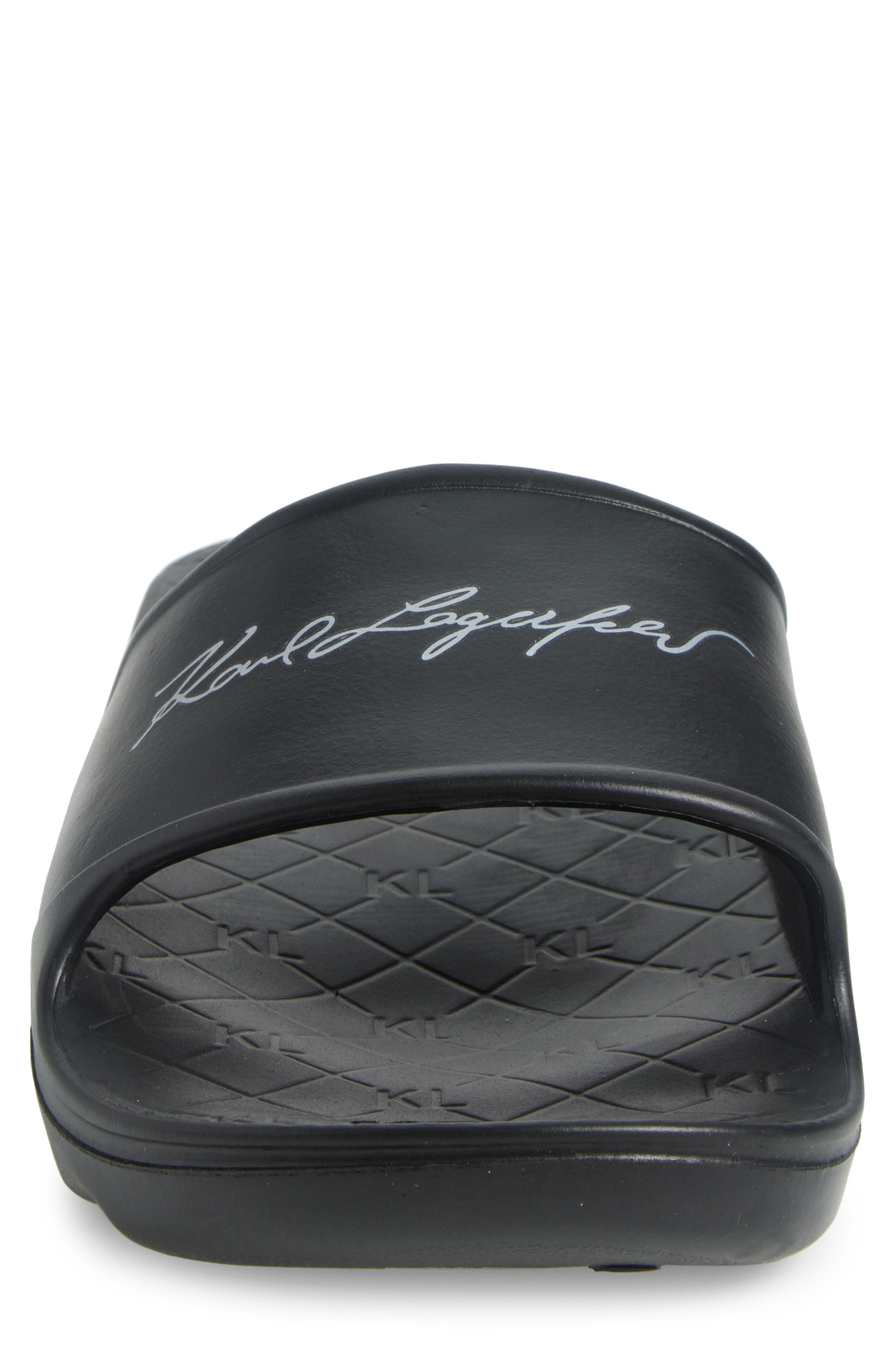 KARL LAGERFELD PARIS Signature Slide Sandal, Alternate, color, Black