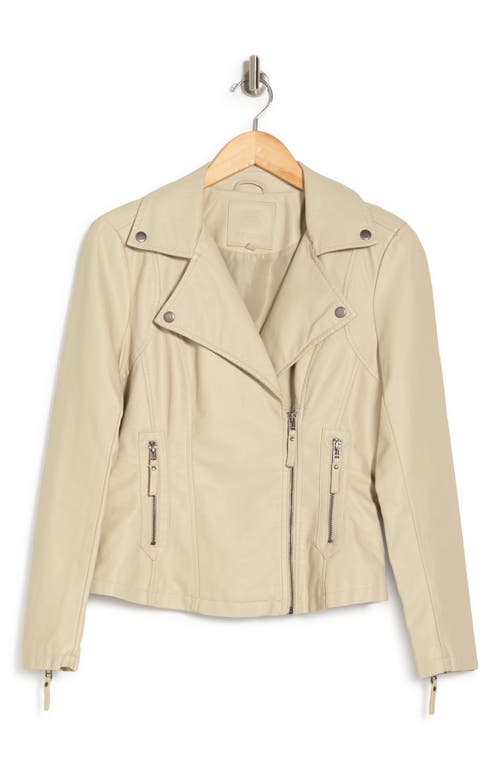 Max Studio Maxstudio Washed Faux Leather Moto Jacket In Neutral