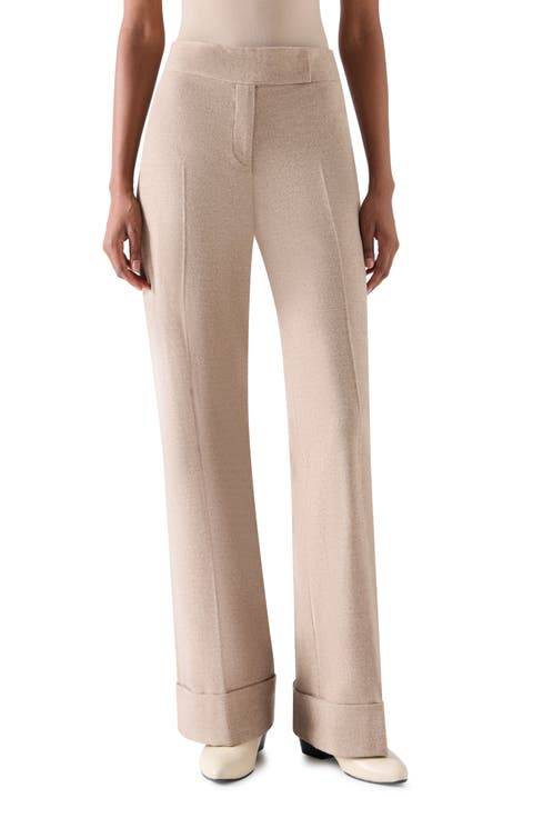 Milly Wool Flannel Wide Leg Pants