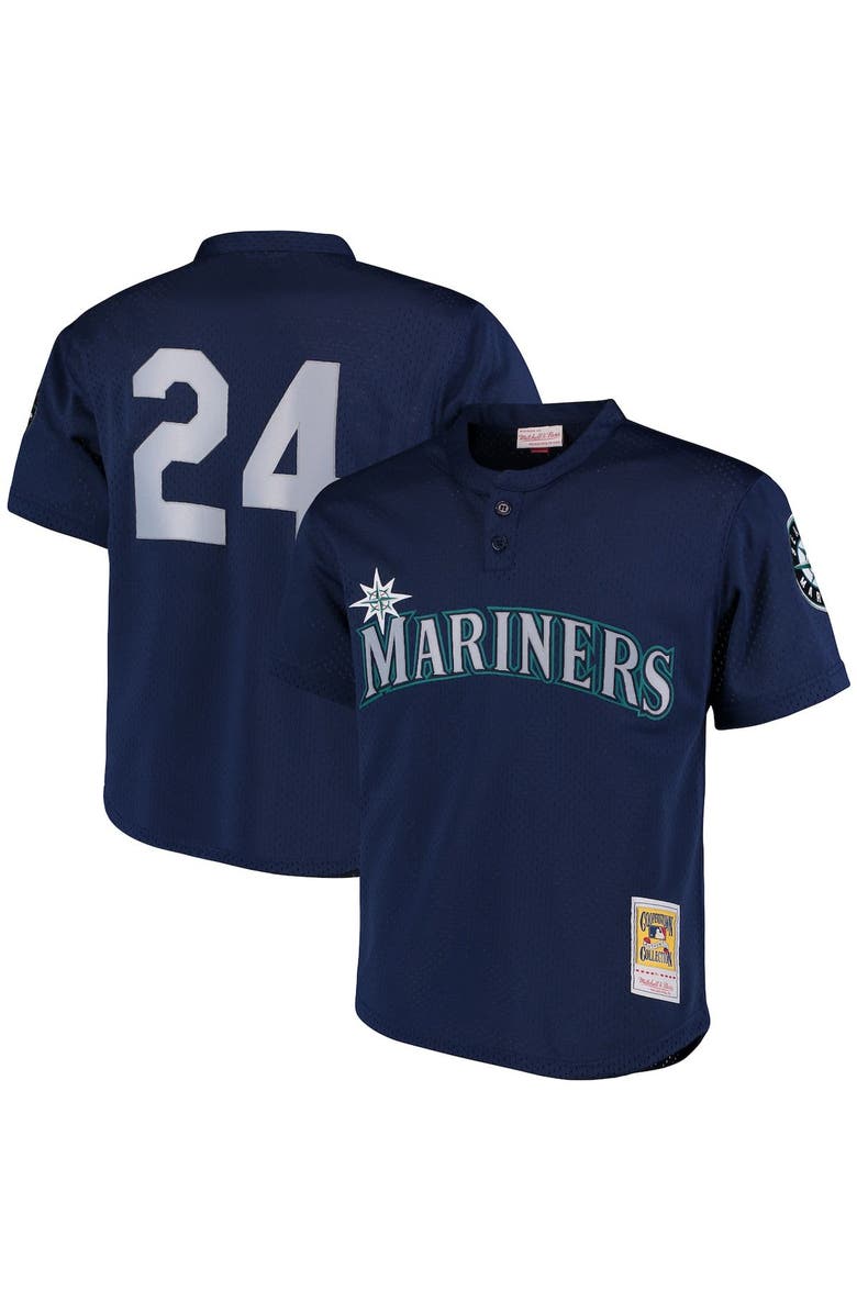 Mitchell & Ness Men's Mitchell & Ness Ken Griffey Jr. Navy Seattle Mariners Cooperstown Collection Mesh Batting Practice Jersey, Main, color, Navy