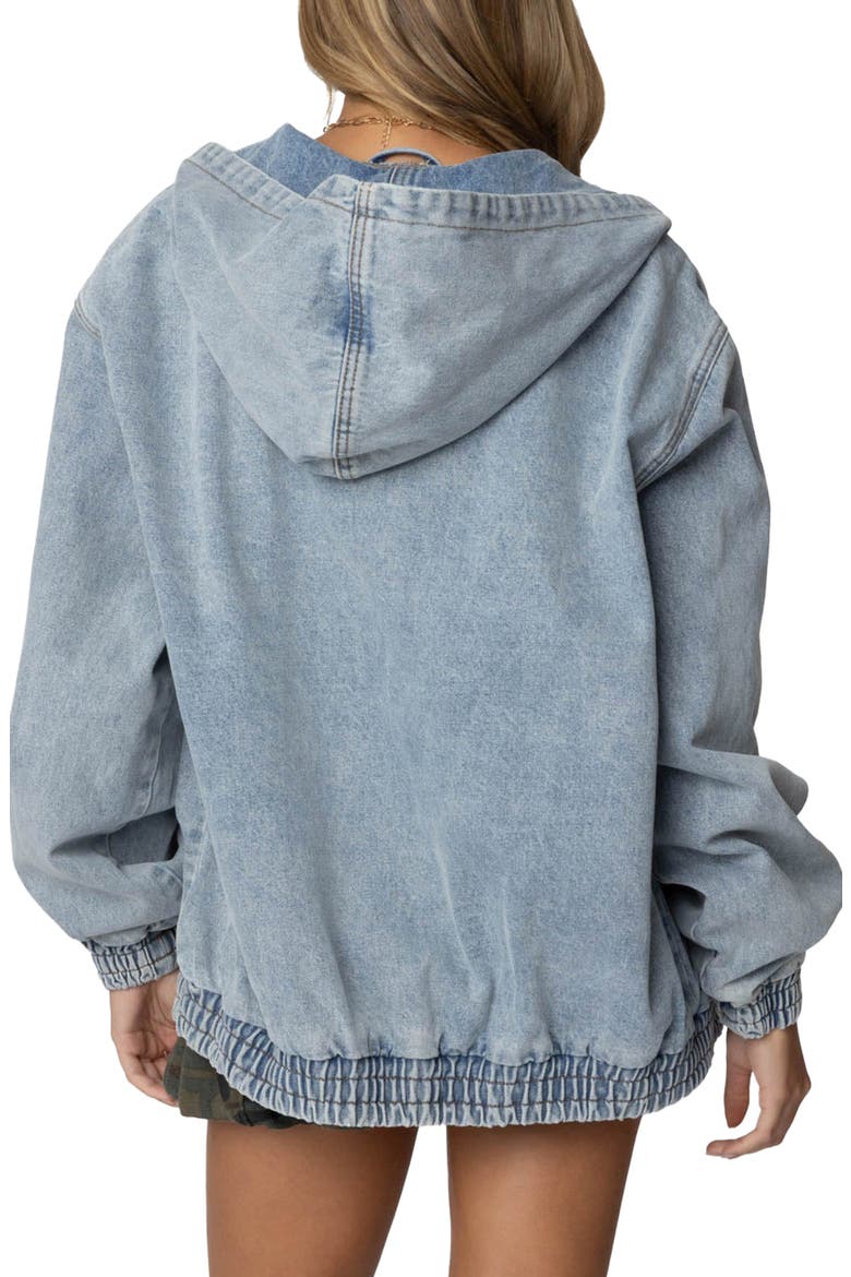 Front Zip Denim Hooded Jacket, Alternate, color, LIGHT-BLUE