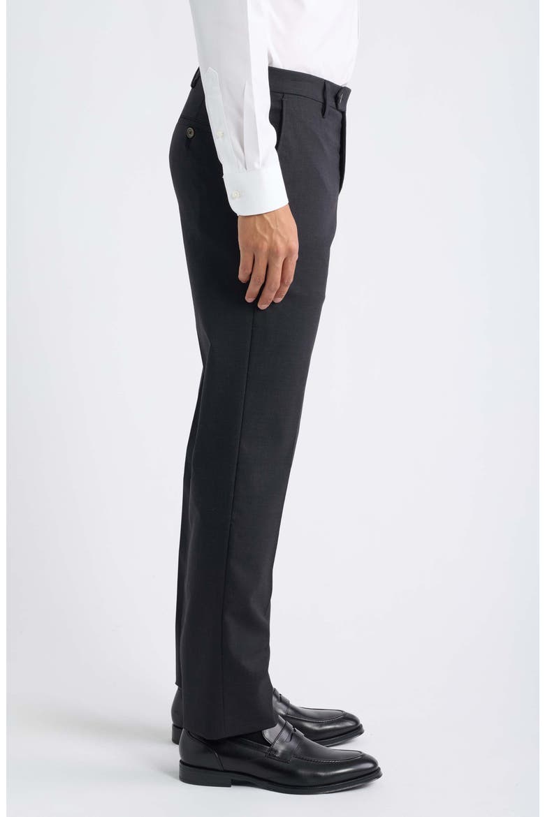 Flat Front Tropical Weight Stretch Wool Dress Pants, Alternate, color, CHARCOAL