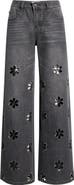 Fade Out Loud Bohdi Floral Cutout Straight Leg Jeans