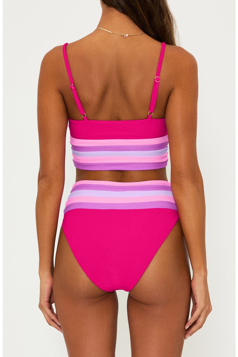 Millie Colorblock High Waist Bikini Bottoms, Alternate, color, RASPBERRY COLORBLOCK