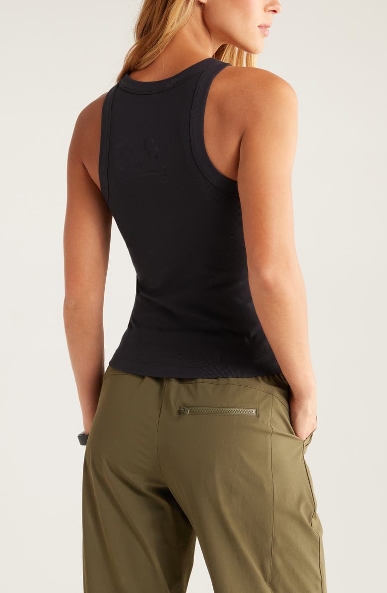 Zella Go-To Rib Performance Tank, Alternate, color, Black