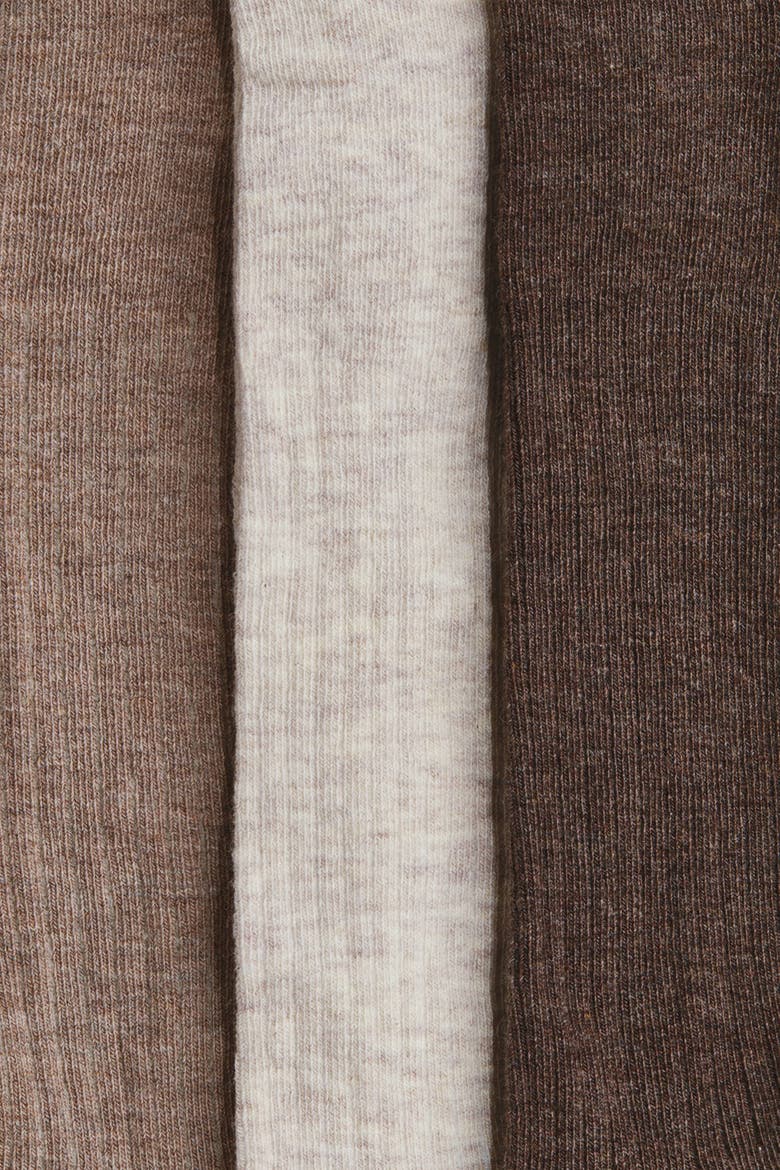 3-pack Ribbed Tights, Alternate, color, Brown/beige