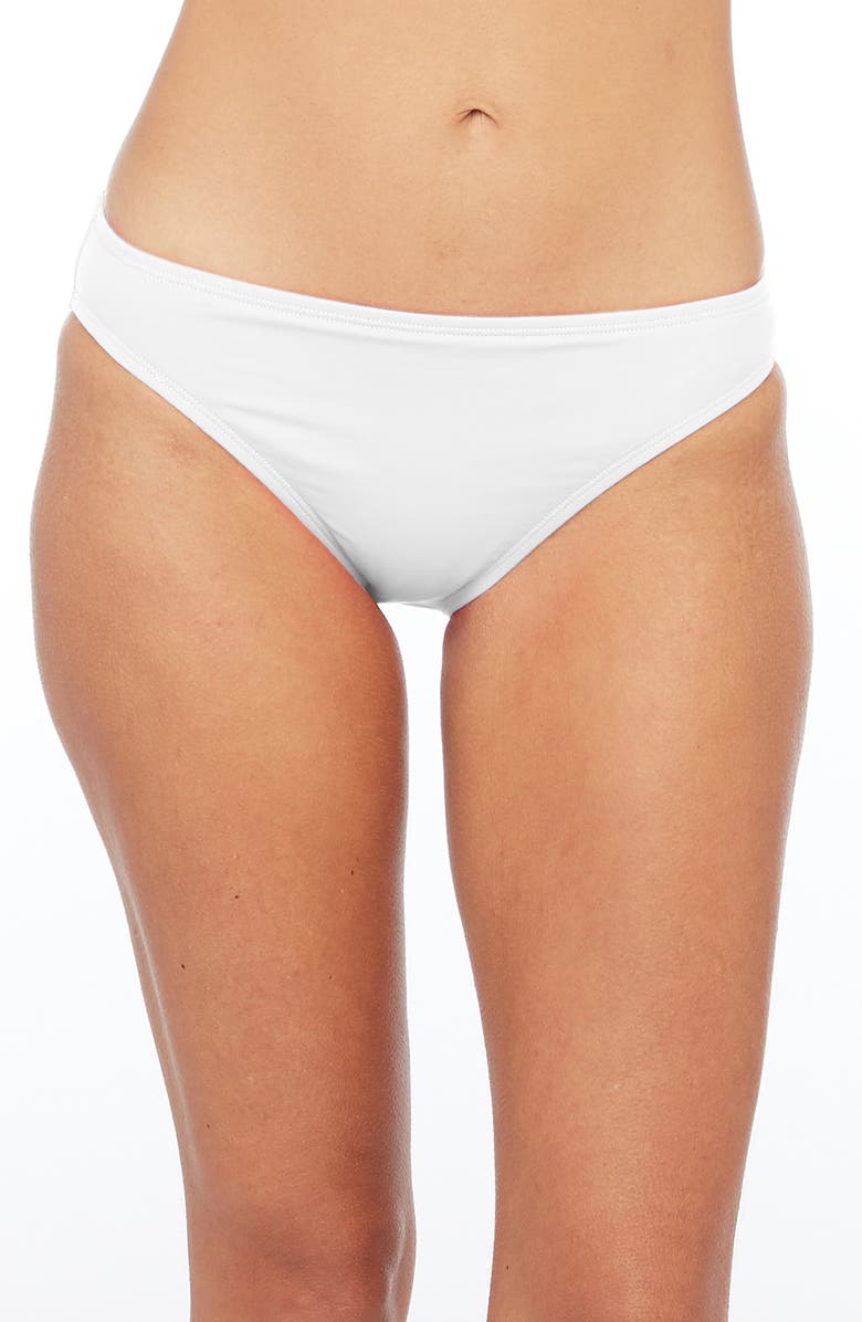 La Blanca Solid Hipster Bikini Bottoms, Main, color, White