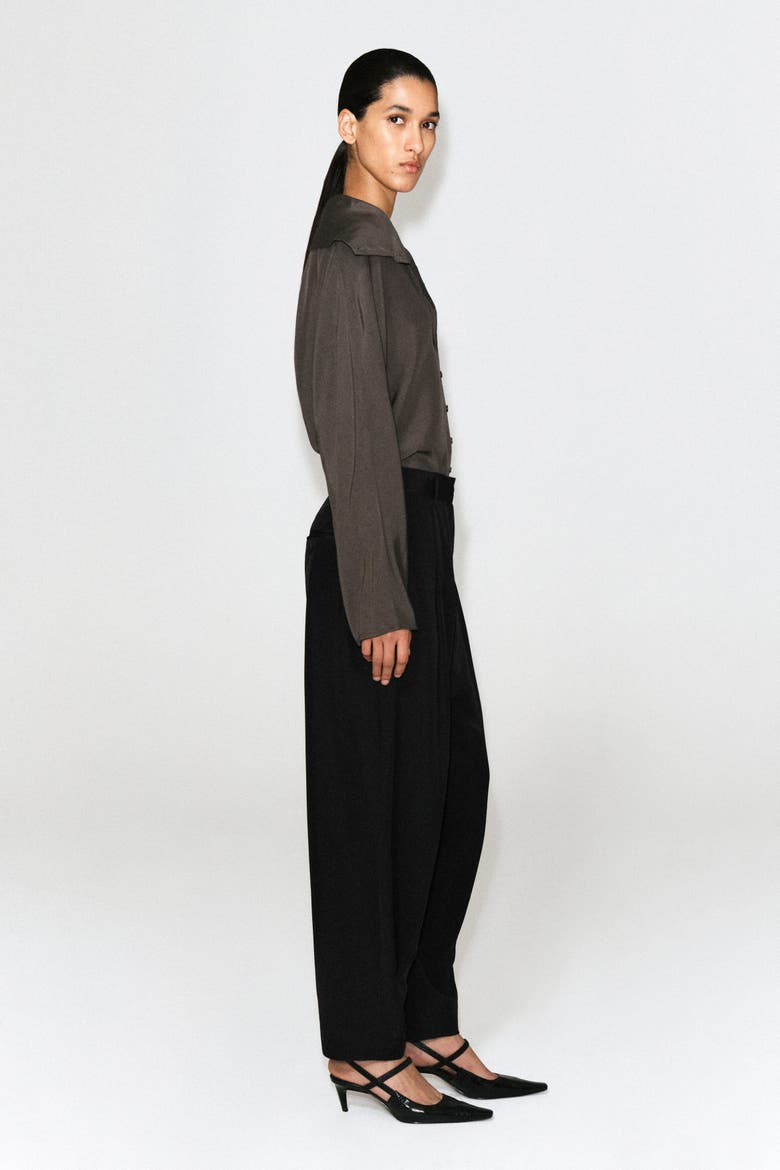 Pleated Balloon-Leg Pants, Alternate, color, BLACK