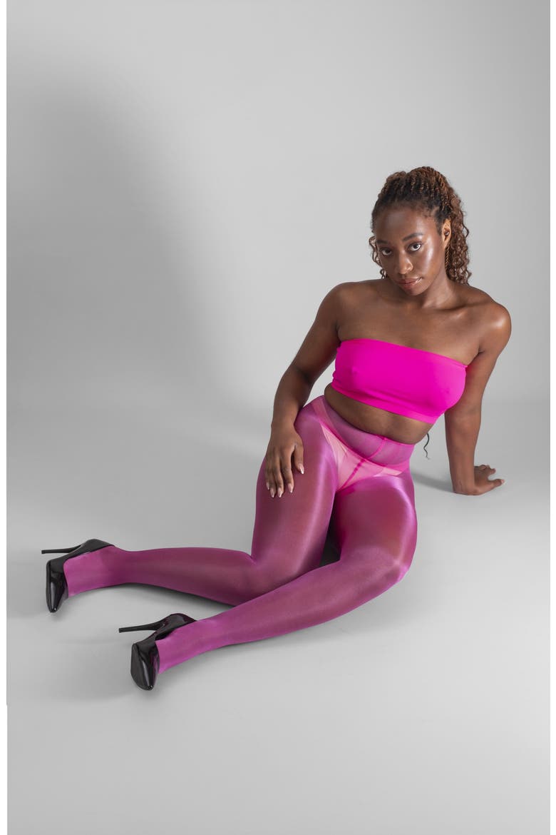Lustrous Silky Shiny 20-Denier Sheer Tights, Alternate, color, PINK