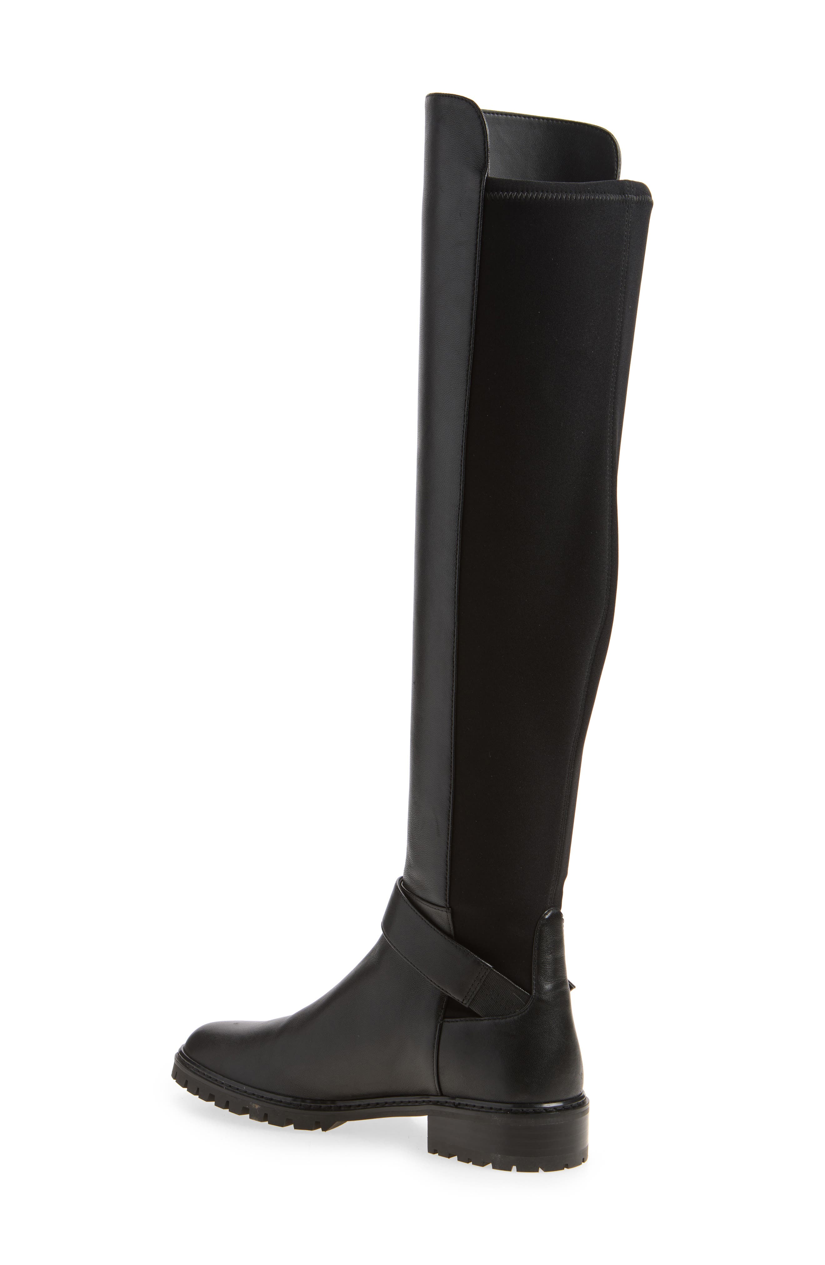 Biker City Over the Knee Leather Boot, Alternate, color, BLACK