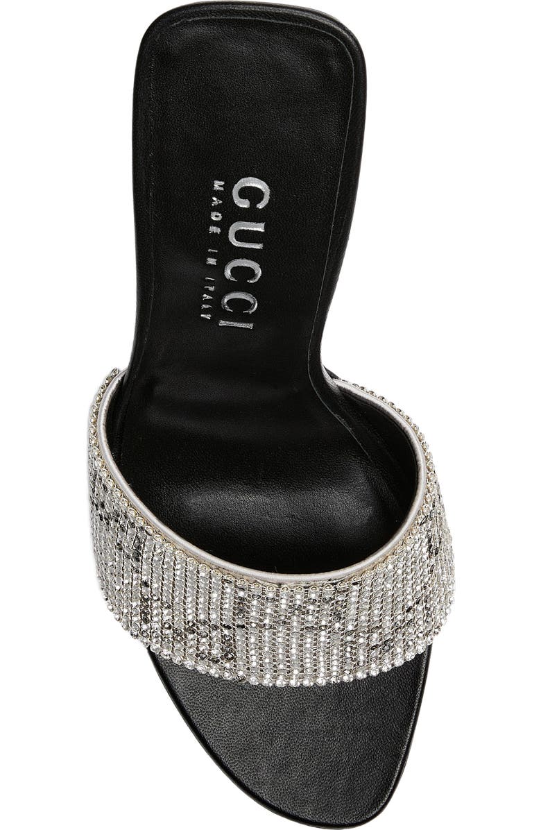 Gucci Bombshell Trinity Crystal Sandal, Alternate, color, Light Grey/ Crystal