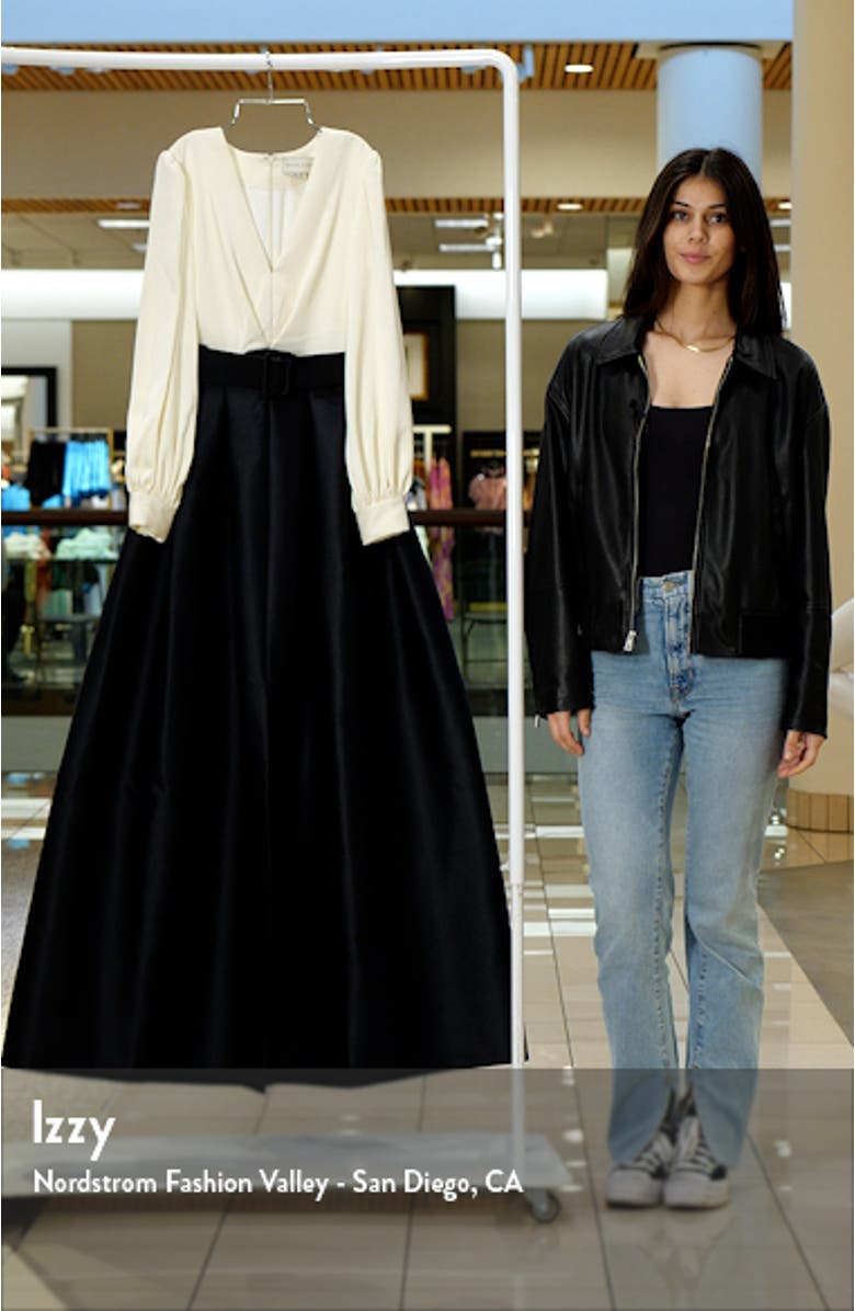 Zoe Long Sleeve Mikado Gown, sales video thumbnail