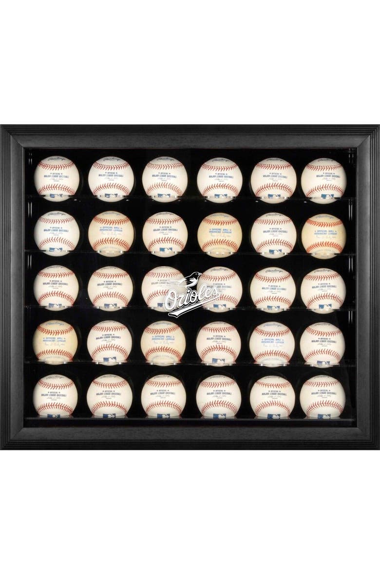 FANATICS AUTHENTIC Baltimore Orioles Logo Black Framed 30-Ball Display Case, Main, color, 