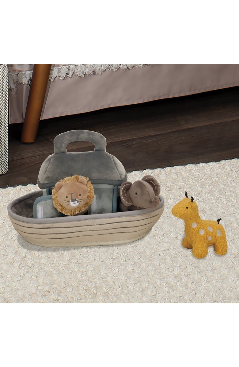 Lambs & Ivy Baby Noah Interactive Plush Boat/Ark with Stuffed Animal Toys, Alternate, color, Taupe