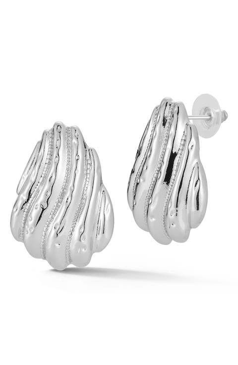 Textured Shell Stud Earrings