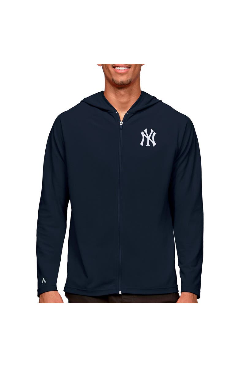 ANTIGUA Men's Antigua Navy New York Yankees Legacy Full-Zip Hoodie, Alternate, color, 