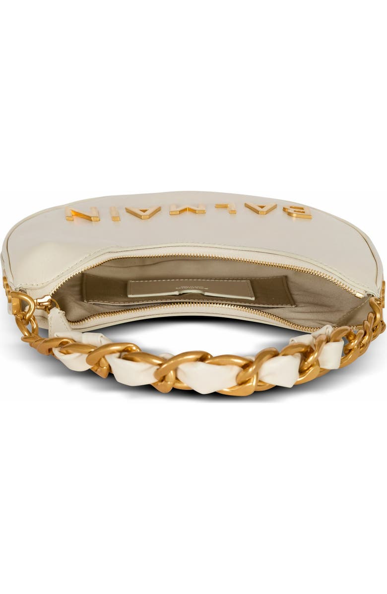 Balmain 1945 Soft Moon Crinkled Calfskin Leather Bag, Alternate, color,