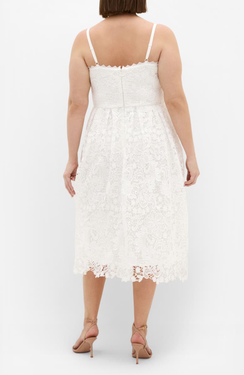 City Chic Scarlet Lace Midi Dress, Alternate, color, Ivory