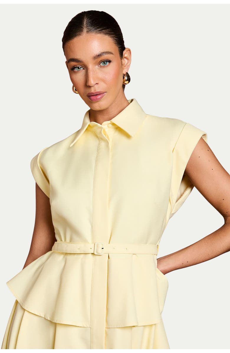 Coast Peplum Detail Belted Shirt Dress, Alternate, color, Lemon