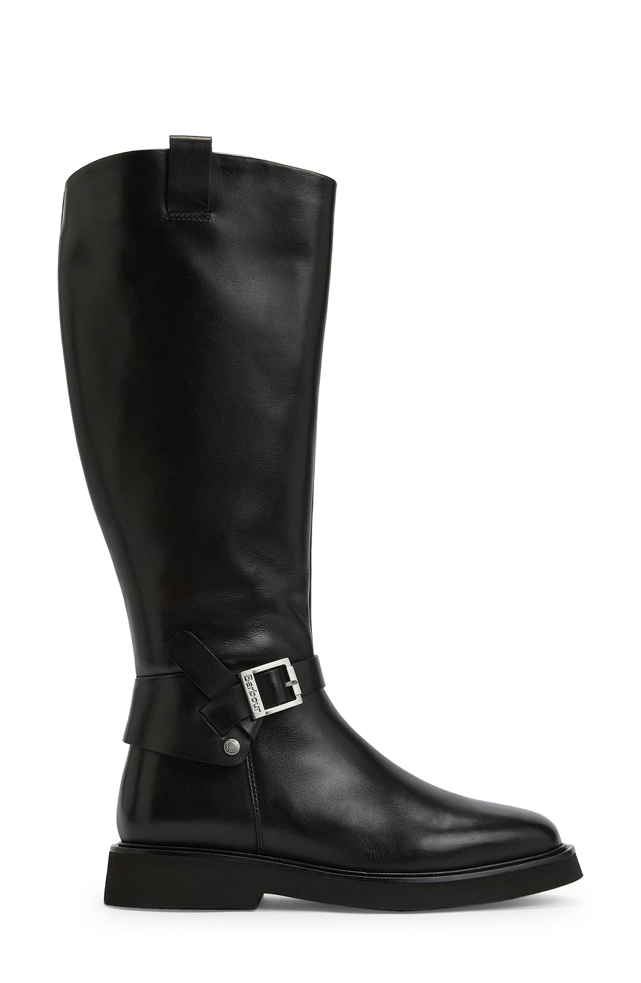 Barbour Theodora Knee High Boot, Alternate, color, Black