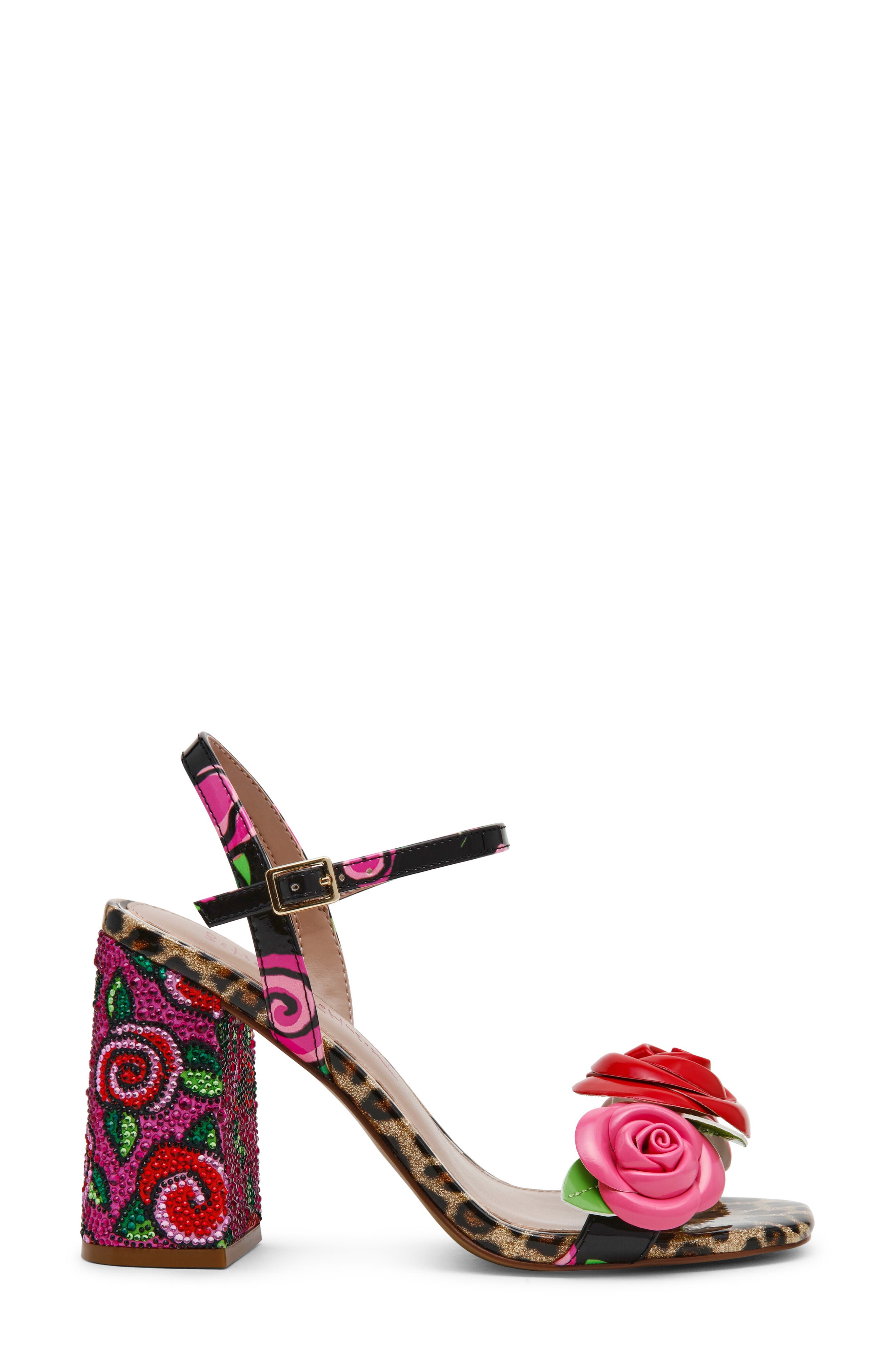 Barett Rose Block Heel Sandal, Alternate, color, FUSHIA ROSE