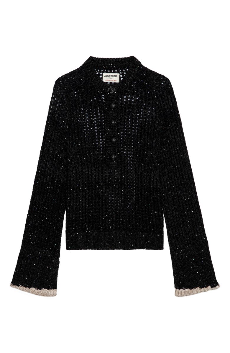 Zadig & Voltaire Halty Weco Sequin Open Stitch Sweater, Alternate, color,