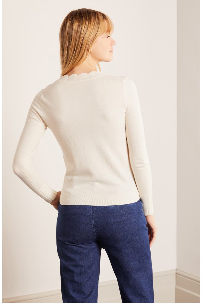 Hambleden Scallop Edge Sweater, Alternate, color, IVORY