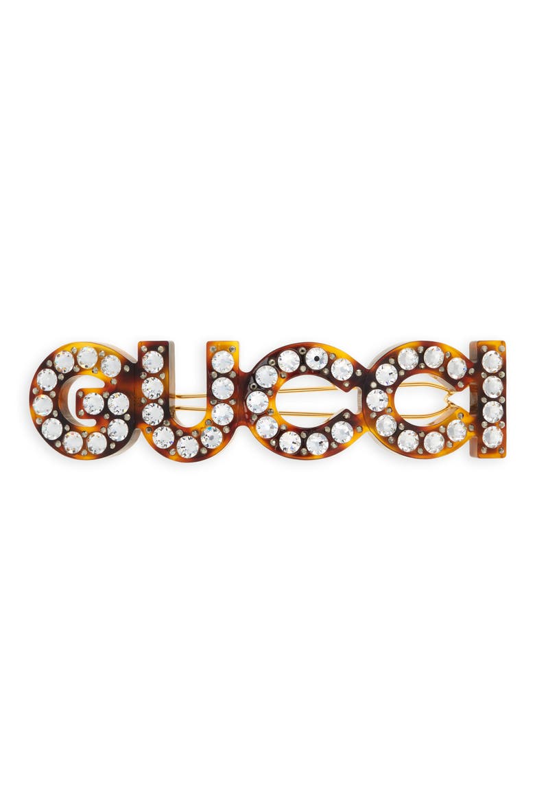Resin Hair Clip, Main, color, BROWN
