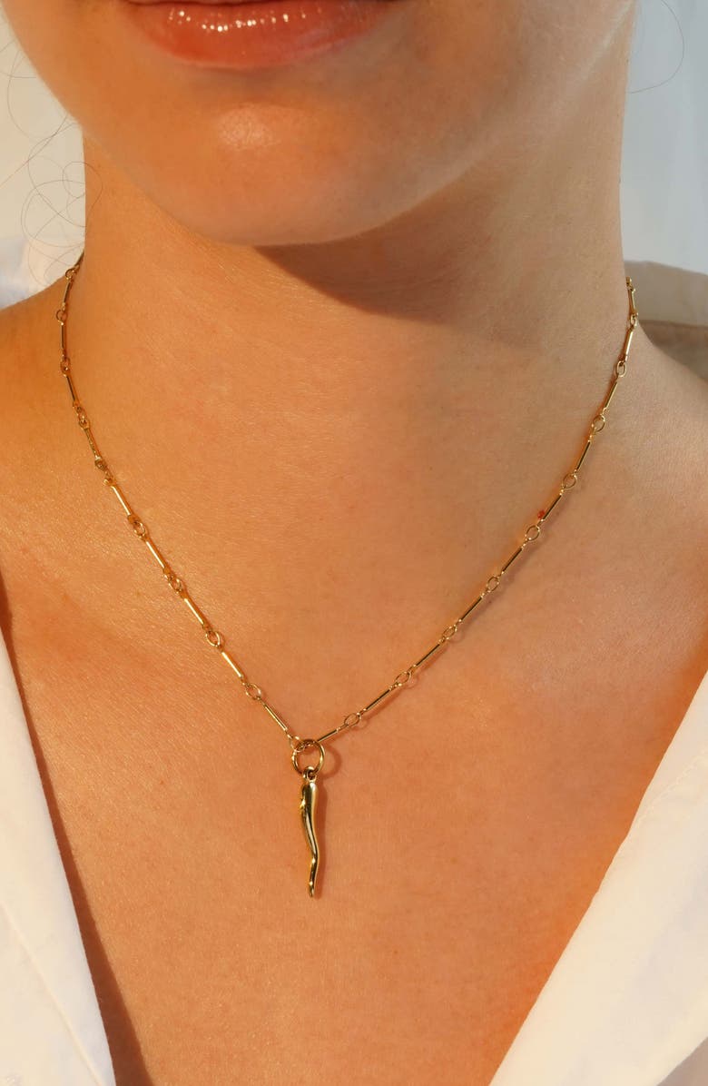 KOZAKH Italian Horn Charm, Alternate, color, Gold