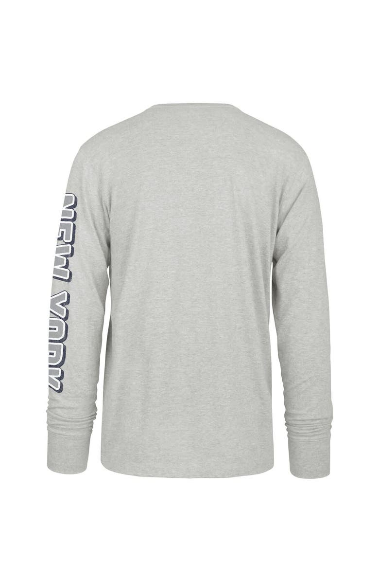 '47 Men's '47 Gray New York Yankees Fair Ball Franklin Long Sleeve T-Shirt, Alternate, color,