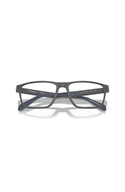 Emporio Armani 56mm Rectangle Optical Glasses In Gray