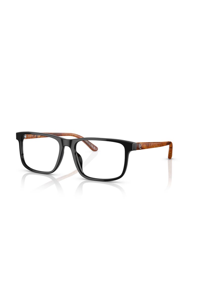 Ralph Lauren 54mm Rectangle optical glasses, Main, color, Black