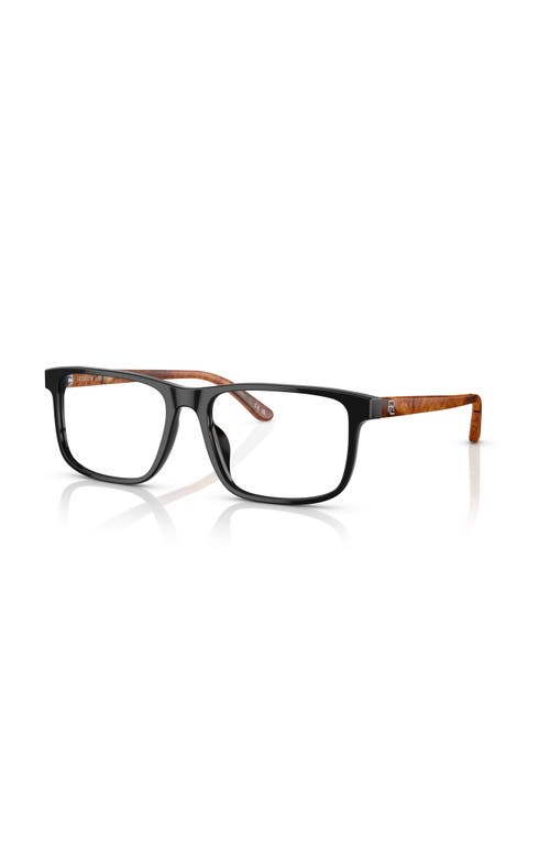 Ralph Lauren 54mm Rectangle Optical Glasses In Black
